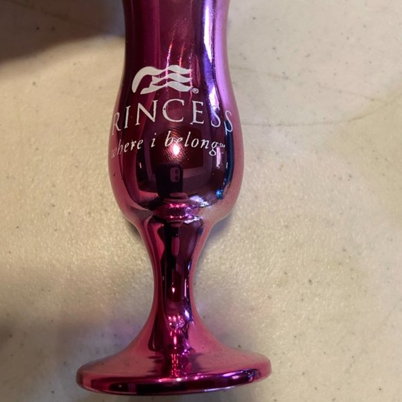 Princess Cruise Line Logo Glass Shot Glasses Set of 3 Pink Blue Gold - Picture 4 of 6